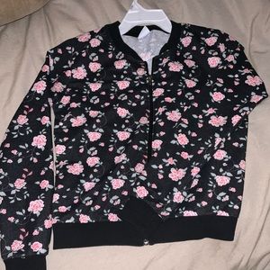 Floral Zip up sweatshirt